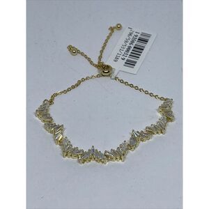 Tiara.925 Sterling Silver Cubic Zirconia 14k Gold-Plated Bracelet MSRP$140 NM403